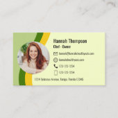 Verbindung mit uns | Modern Foto QR Code Green Visitenkarte (Vorderseite)