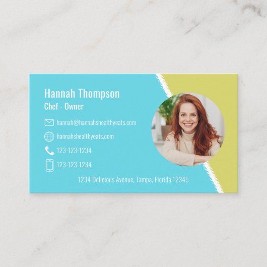 Verbindung mit uns | Moderner QR-Code für Foto Aqu Visitenkarte (Vorderseite)