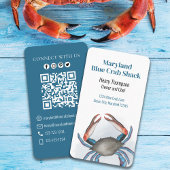 Verbindung mit uns | QR Code Blue Crab Coastsea Visitenkarte