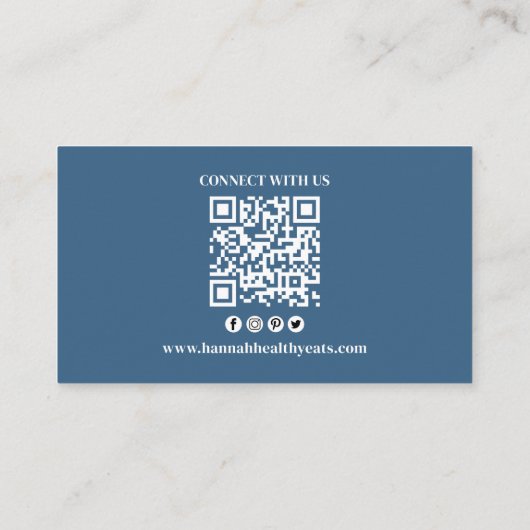 Verbindung mit uns | QR Code Einfaches Logo Modern Visitenkarte (Rückseite)