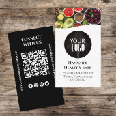 Verbindung mit uns | QR Code Einfaches Logo Modern Visitenkarte