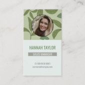 Verbindung mit uns | QR Code Green Tee Logo Busine Visitenkarte (Vorderseite)