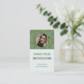 Verbindung mit uns | QR Code Green Tee Logo Busine Visitenkarte (Stehend Vorderseite)