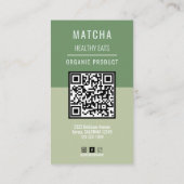 Verbindung mit uns | QR Code Green Tee Logo Busine Visitenkarte (Rückseite)