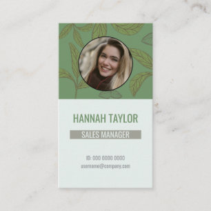 Verbindung mit uns   QR Code Green Tee Logo Busine Visitenkarte