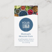 Verbindung mit uns | QR-Logos Modernes Foto Blau Visitenkarte (Vorderseite)