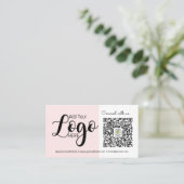 Verbindung mit uns: Rosa Social Media QR-Geschäfts Visitenkarte (Stehend Vorderseite)