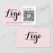 Verbindung mit uns: Rosa Social Media QR-Geschäfts Visitenkarte (Vorne/Hinten)