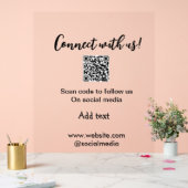 Verbindung mit uns Scan QR Code hinzufügen Website Acrylschild (Hochzeit)