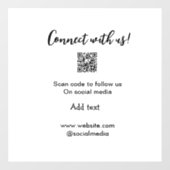 Verbindung mit uns Scan QR Code hinzufügen Website Fensteraufkleber (Blatt)
