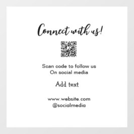 Verbindung mit uns Scan QR Code hinzufügen Website Fensteraufkleber