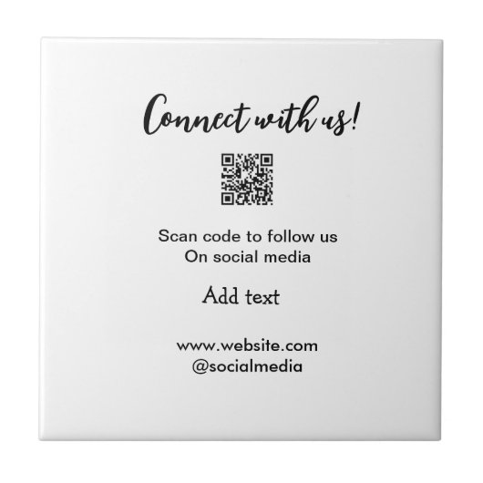 Verbindung mit uns Scan QR Code hinzufügen Website Fliese (Vorderseite)