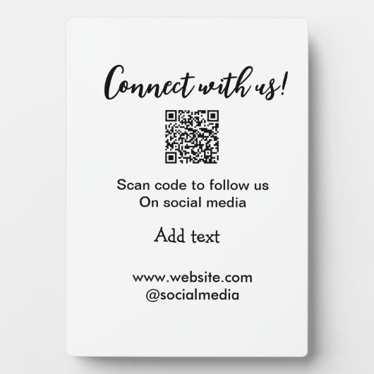 Verbindung mit uns Scan QR Code hinzufügen Website Fotoplatte (Vorderseite)