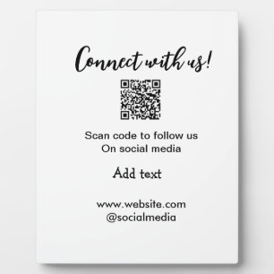 Verbindung mit uns Scan QR Code hinzufügen Website Fotoplatte
