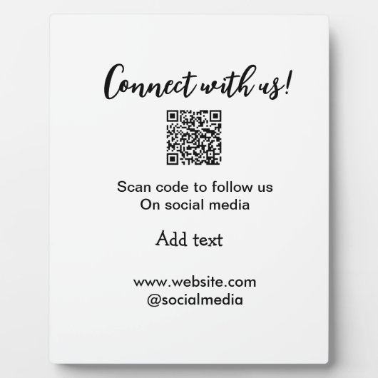Verbindung mit uns Scan QR Code hinzufügen Website Fotoplatte (Vorderseite)