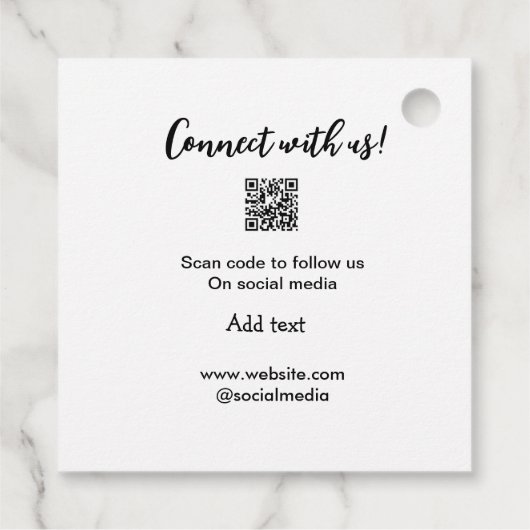 Verbindung mit uns Scan QR Code hinzufügen Website Geschenkanhänger (Rückseite)