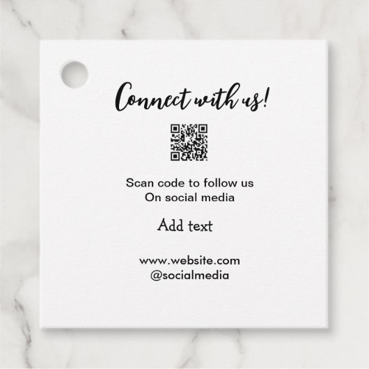 Verbindung mit uns Scan QR Code hinzufügen Website Geschenkanhänger (Vorderseite)