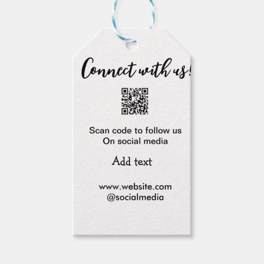 Verbindung mit uns Scan QR Code hinzufügen Website Geschenkanhänger (Vorderseite)