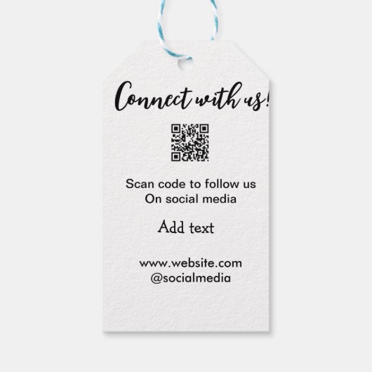 Verbindung mit uns Scan QR Code hinzufügen Website Geschenkanhänger (Rückseite)