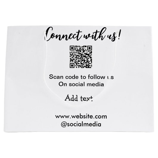 Verbindung mit uns Scan QR Code hinzufügen Website Große Geschenktüte (Vorderseite)