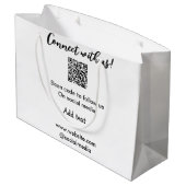 Verbindung mit uns Scan QR Code hinzufügen Website Große Geschenktüte (Rückseite Schrägansicht)