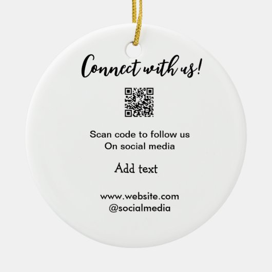 Verbindung mit uns Scan QR Code hinzufügen Website Keramik Ornament (Vorne)