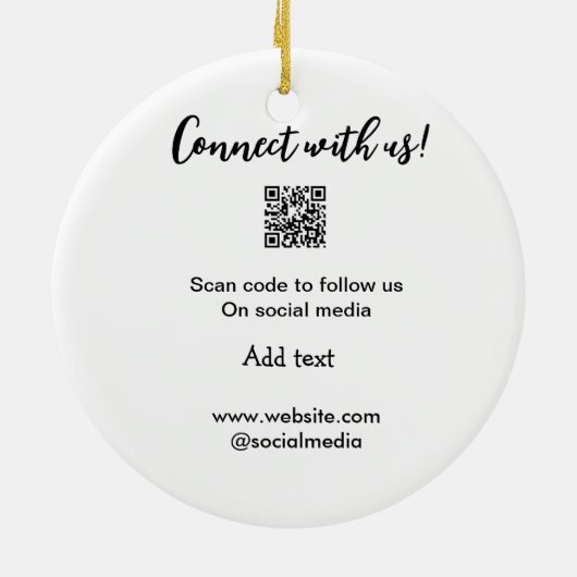 Verbindung mit uns Scan QR Code hinzufügen Website Keramik Ornament (Hinten)