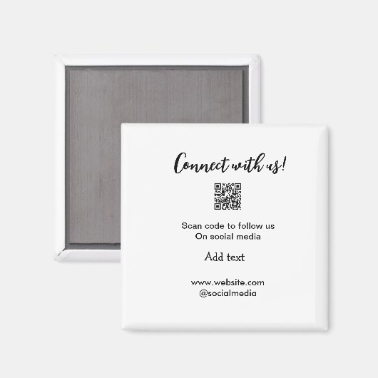 Verbindung mit uns Scan QR Code hinzufügen Website Magnet (Vorderseite/Rückseite)