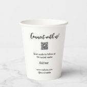 Verbindung mit uns Scan QR Code hinzufügen Website Pappbecher (Rückseite)