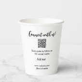 Verbindung mit uns Scan QR Code hinzufügen Website Pappbecher (Rückseite)