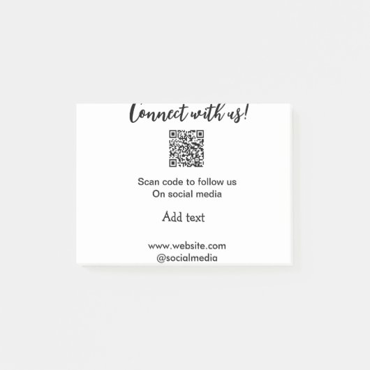 Verbindung mit uns Scan QR Code hinzufügen Website Post-it Klebezettel (Vorderseite)
