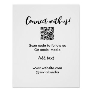 Verbindung mit uns Scan QR Code hinzufügen Website Poster