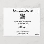 Verbindung mit uns Scan QR Code hinzufügen Website Postkarte (Rückseite)