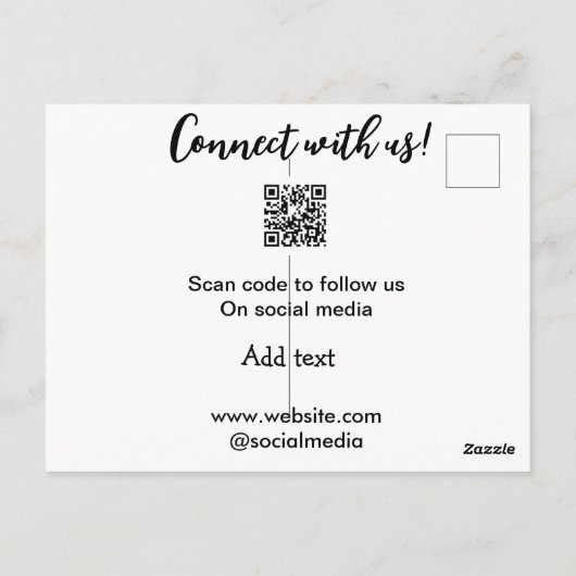 Verbindung mit uns Scan QR Code hinzufügen Website Postkarte (Rückseite)
