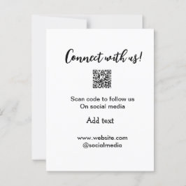 Verbindung mit uns Scan QR Code hinzufügen Website Postkarte