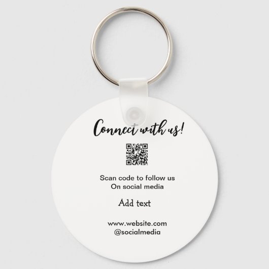 Verbindung mit uns Scan QR Code hinzufügen Website Schlüsselanhänger (Rückseite)