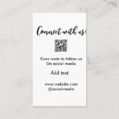 Verbindung mit uns Scan QR Code hinzufügen Website Visitenkarte (Rückseite)