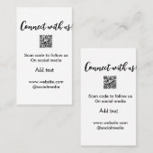 Verbindung mit uns Scan QR Code hinzufügen Website Visitenkarte (Vorne/Hinten)