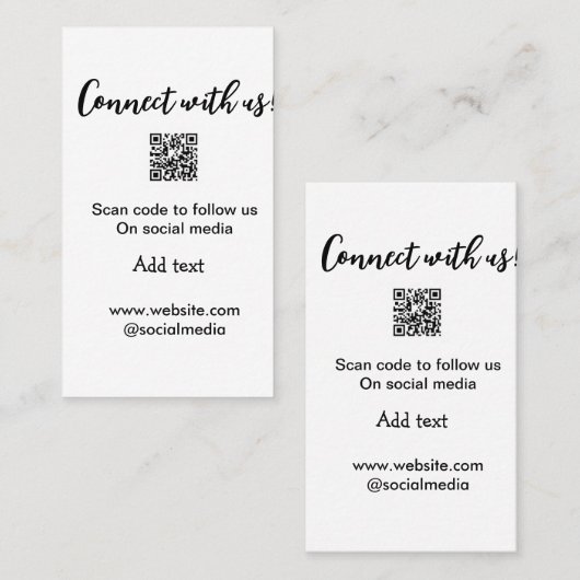 Verbindung mit uns Scan QR Code hinzufügen Website Visitenkarte (Vorne/Hinten)