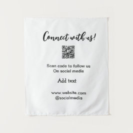 Verbindung mit uns Scan QR Code hinzufügen Website Wandteppich