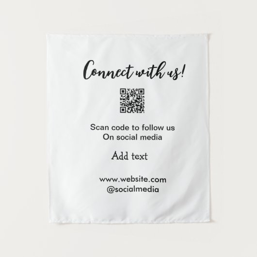 Verbindung mit uns Scan QR Code hinzufügen Website Wandteppich (Vorderseite)