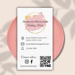 Verbindung mit uns, soziale Medien, qr Code Beauty Visitenkarte