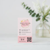 Verbindung mit uns, soziale Medien, qr Code rosa M Visitenkarte (Stehend Vorderseite)