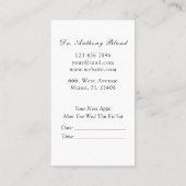 Verbindung mit uns und Ernennung für das Gesundhei Visitenkarte (Rückseite)