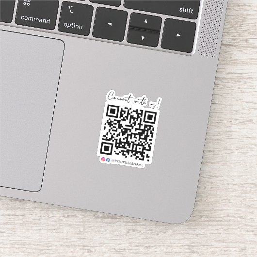 Verbindung mit unserem Facebook Instagram QR-Code Aufkleber (Ausschnitt)