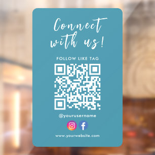 Verbindung mit unserem Facebook Instagramm Qr Code Fensteraufkleber
