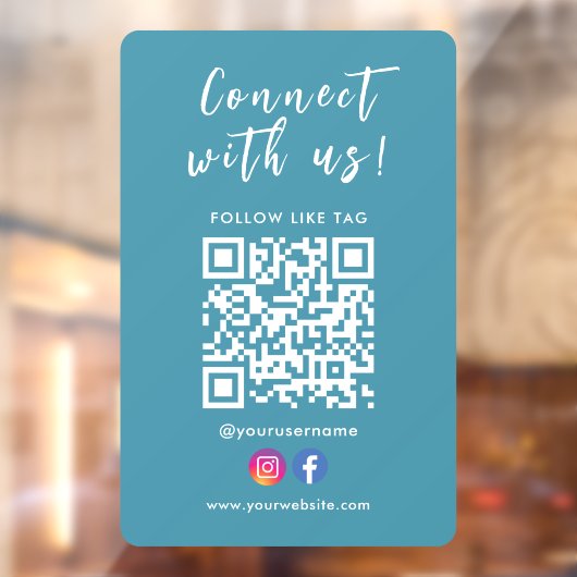 Verbindung mit unserem Facebook Instagramm Qr Code Fensteraufkleber (Blatt 2)
