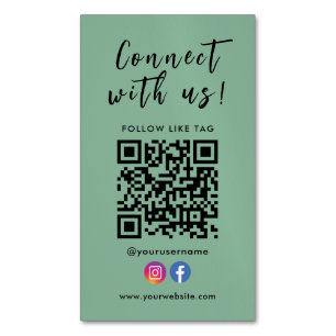 Verbindung mit unserem Facebook Instagramm Qr Code Magnetische Visitenkarte