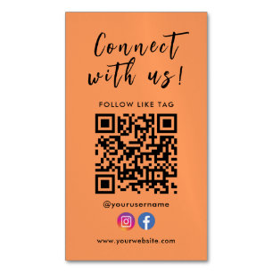 Verbindung mit unserem Facebook Instagramm Qr Code Magnetische Visitenkarte