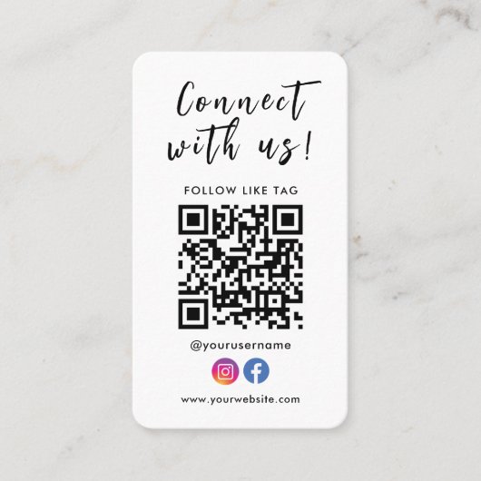 Verbindung mit unserem Facebook Instagramm Qr Code Visitenkarte (Vorderseite)